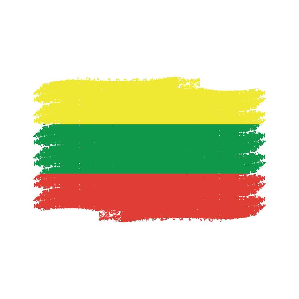 Lithuania flag vector with watercolor brush style