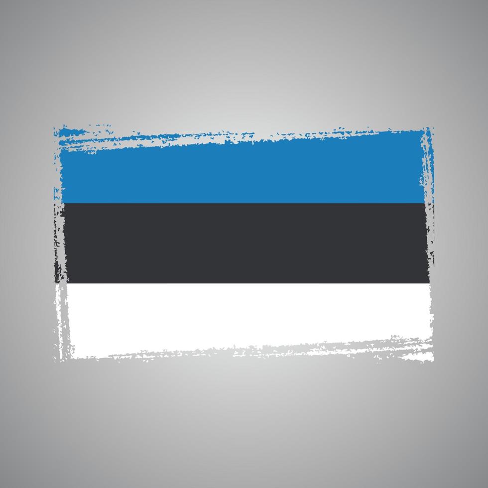 Estonia flag vector with watercolor brush style