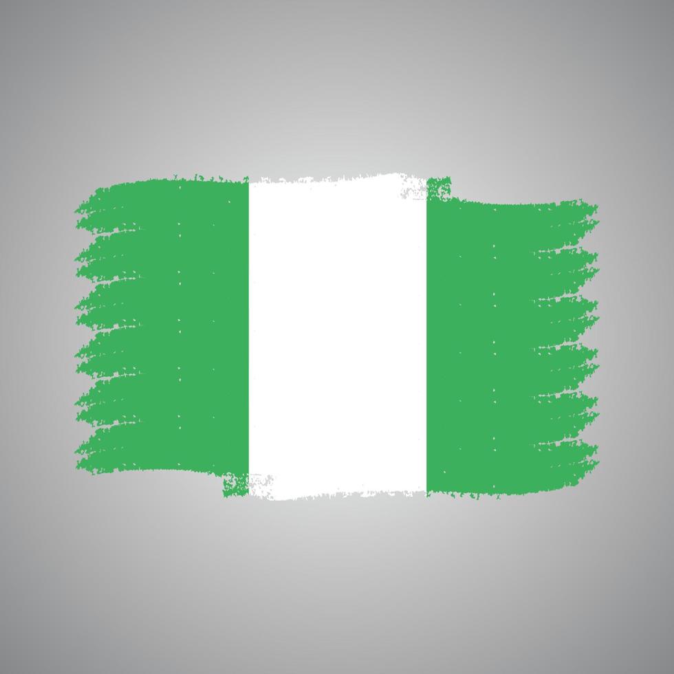 vector de bandera de nigeria con estilo de pincel de acuarela