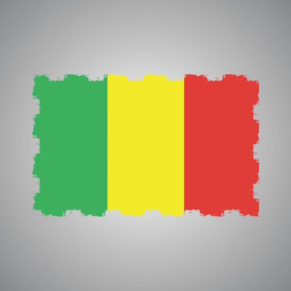 Guinea flag vector with watercolor brush style