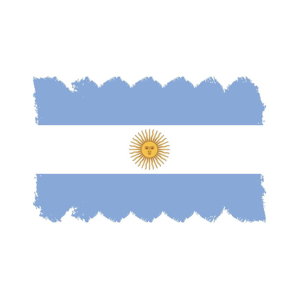 Argentina flag vector with watercolor brush style