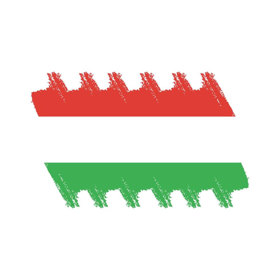 Hungary flag vector with watercolor brush style