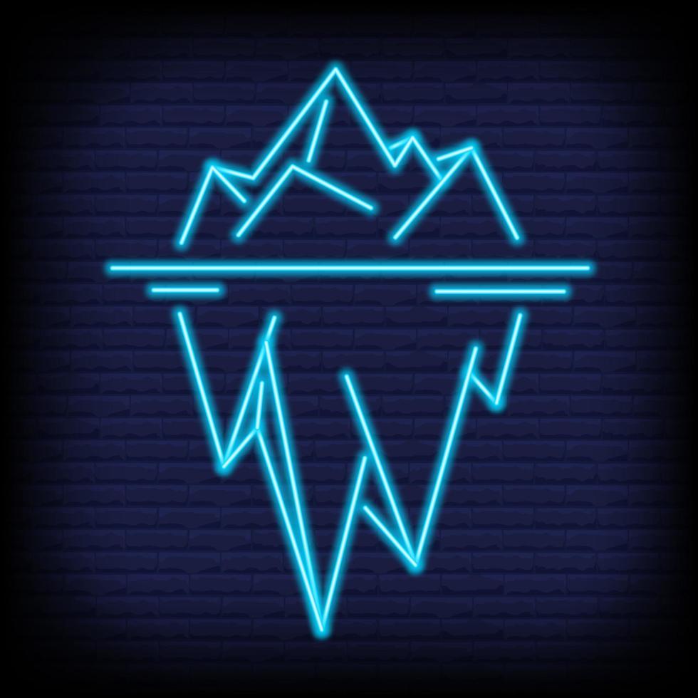 Iceberg neon icon in outline style. Vector illustration.