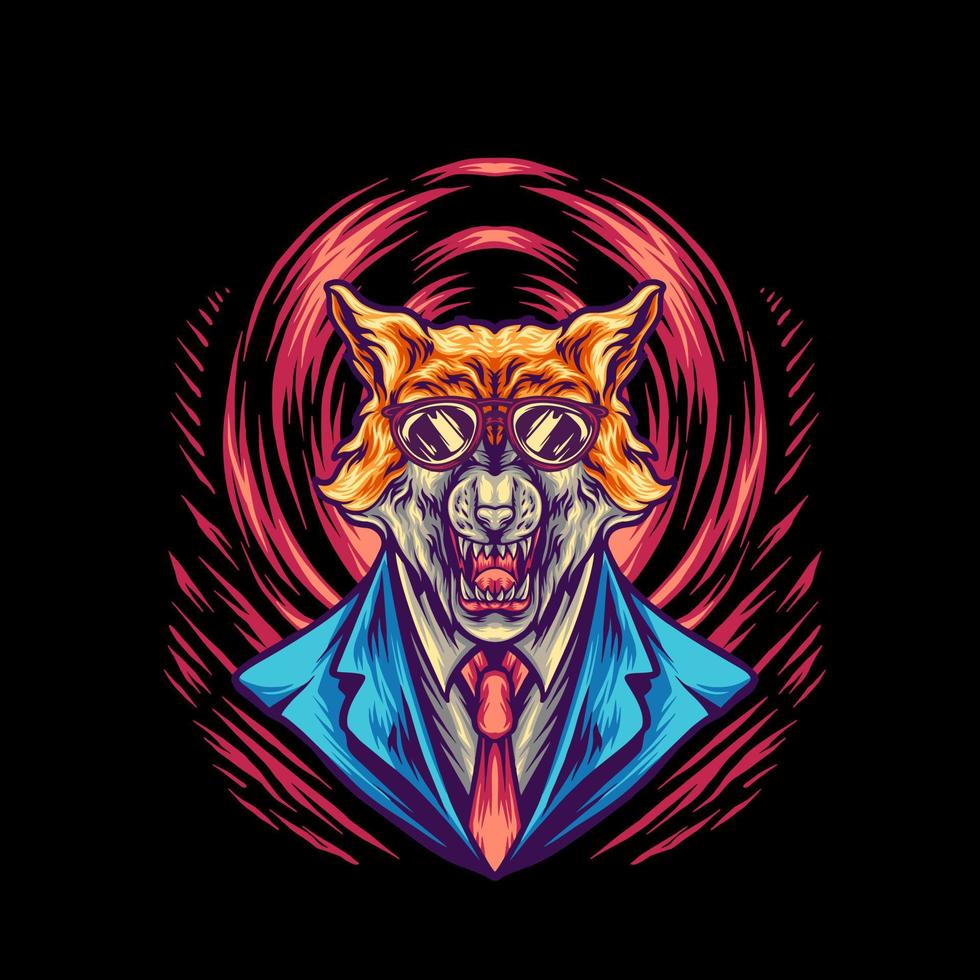Wolfman Mafia Illustration vector