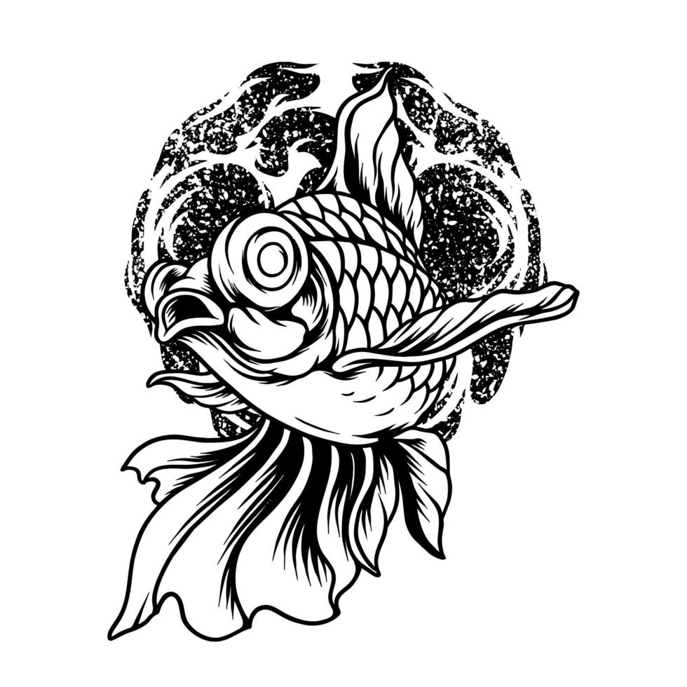 Golden Fish Silhouette vector