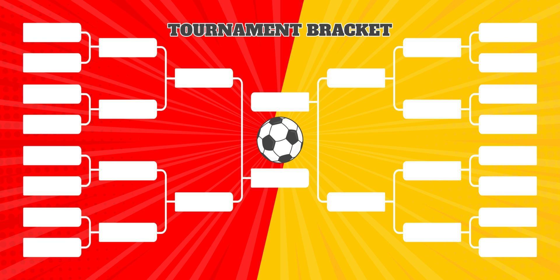 16 soccer team tournament bracket championship template flat style design vector illustration isolated on white background.