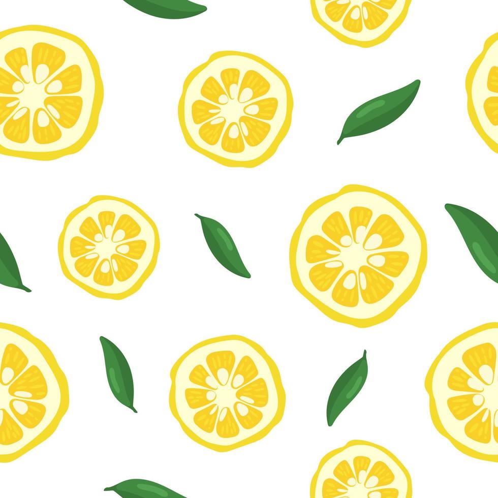 Yuzu japanese citron fruit seamless pattern vector illustration ...