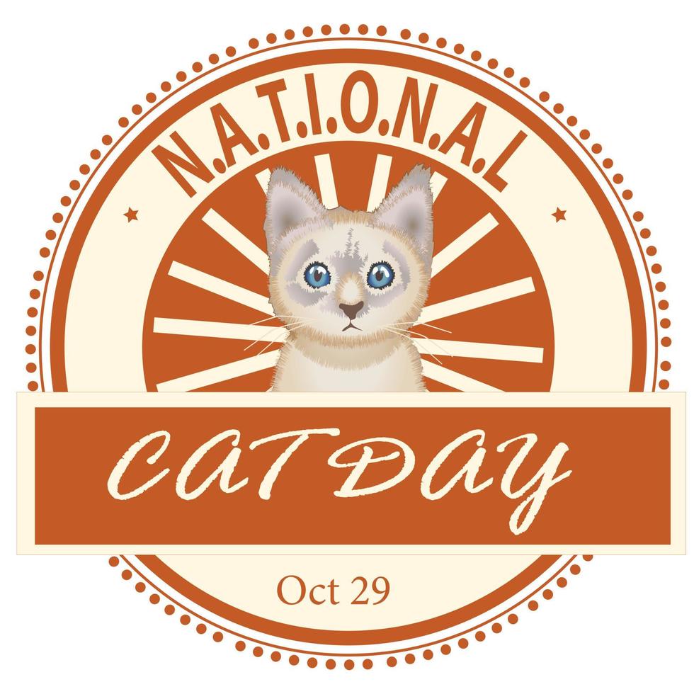 National Cat Day Badge vector