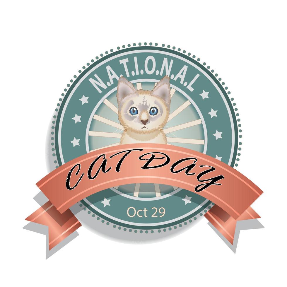 National Cat Day Badge vector