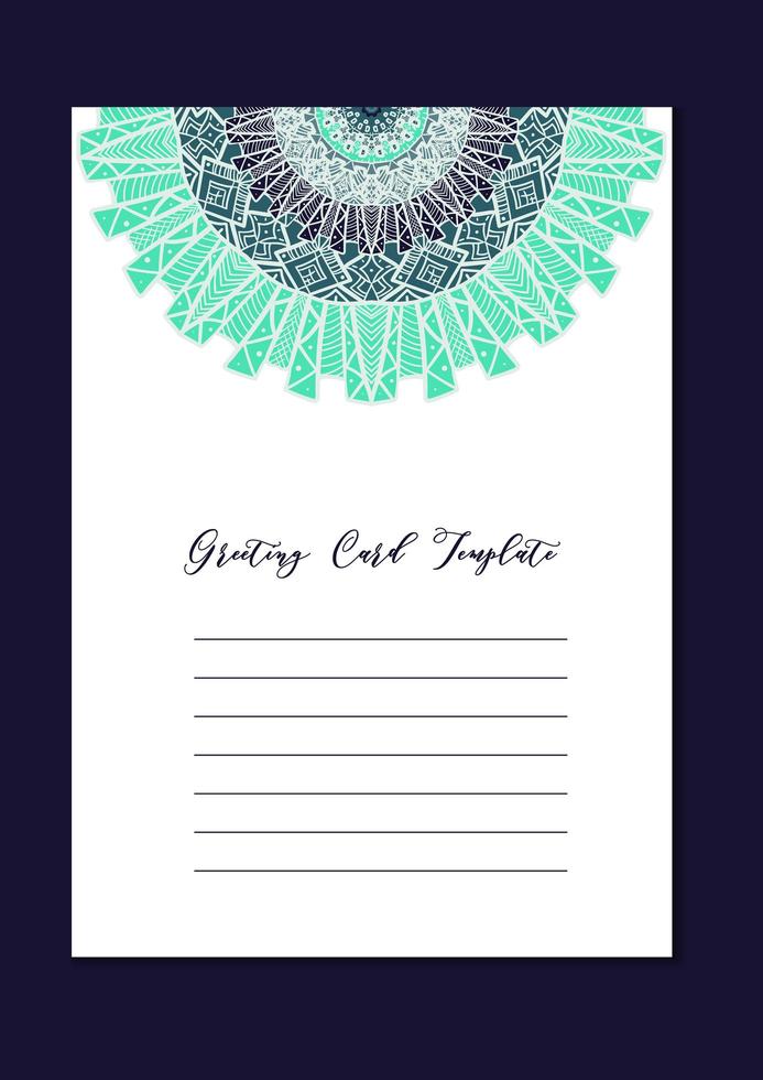 Mandala oriental template card vector