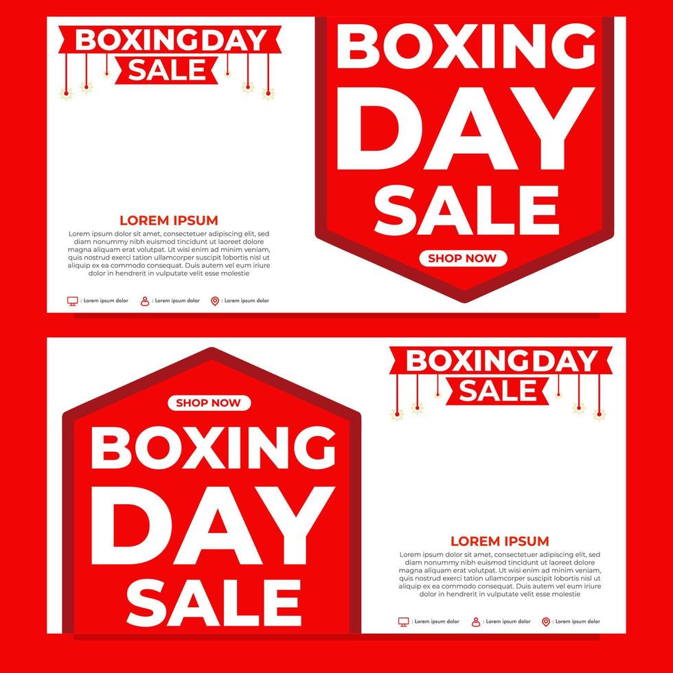 plantilla de banner de promoción de venta de boxing day vector