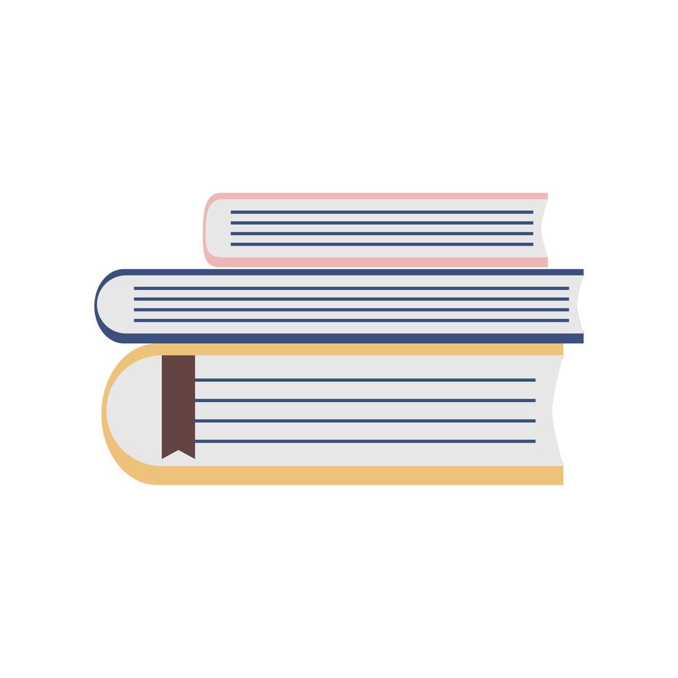 book stacked education literature cartoon icon isolated style vector