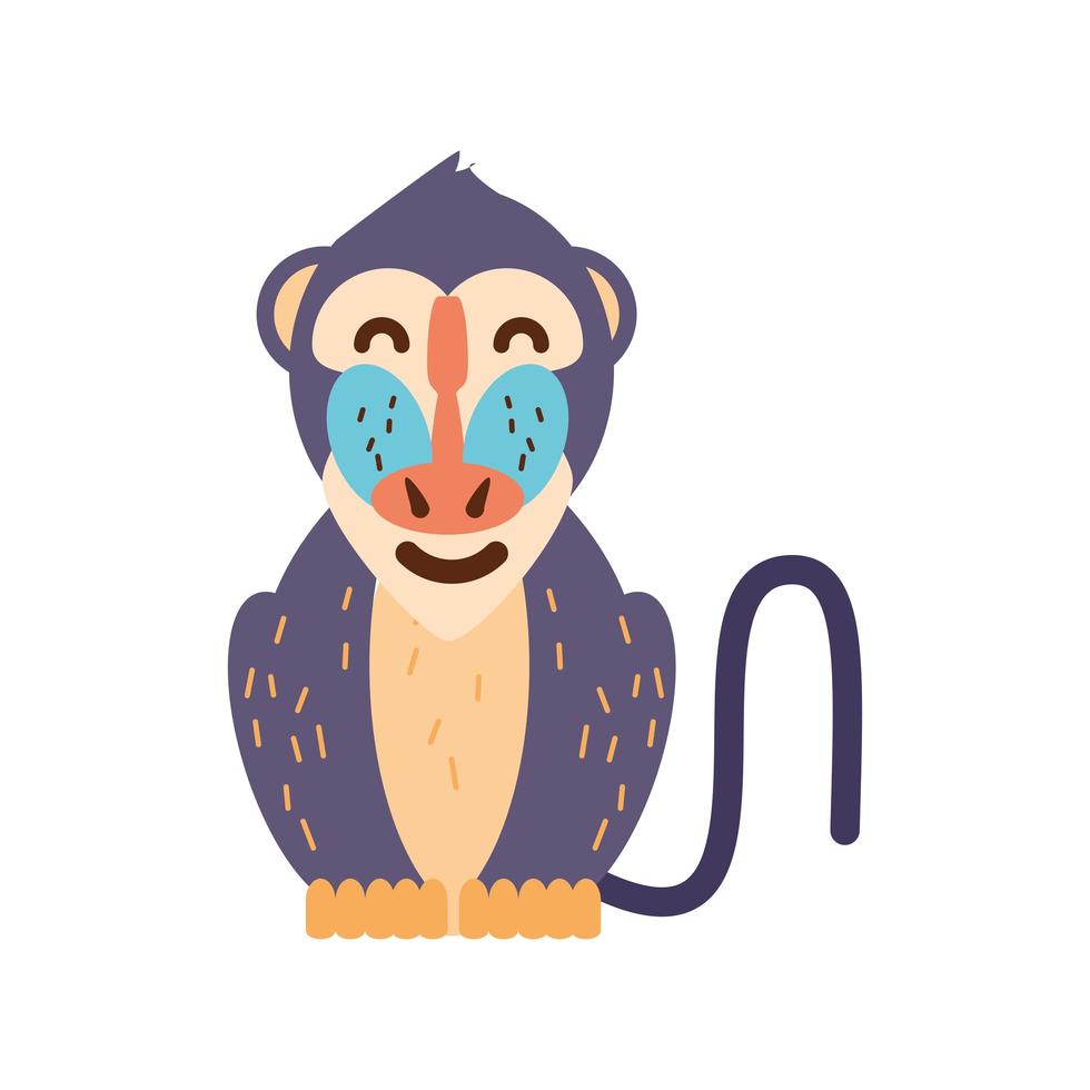 cartoon mandrill baboon vector