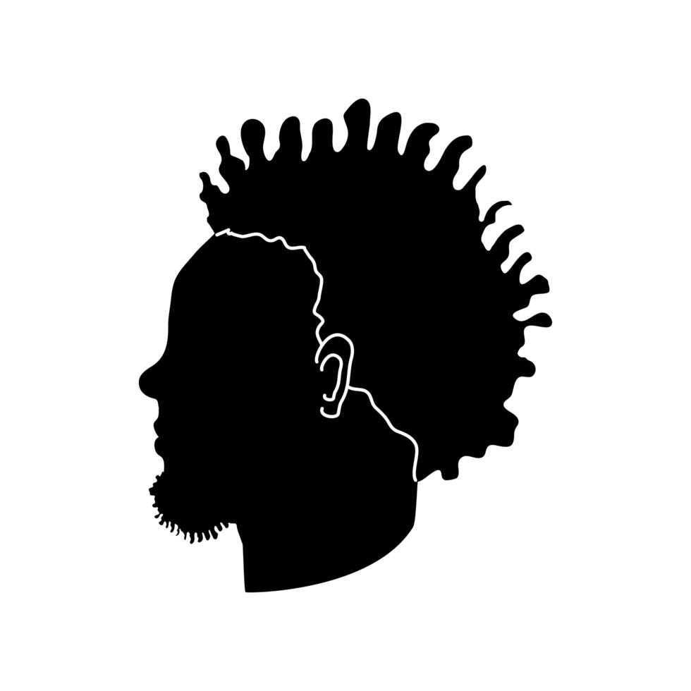 silhouette black man vector