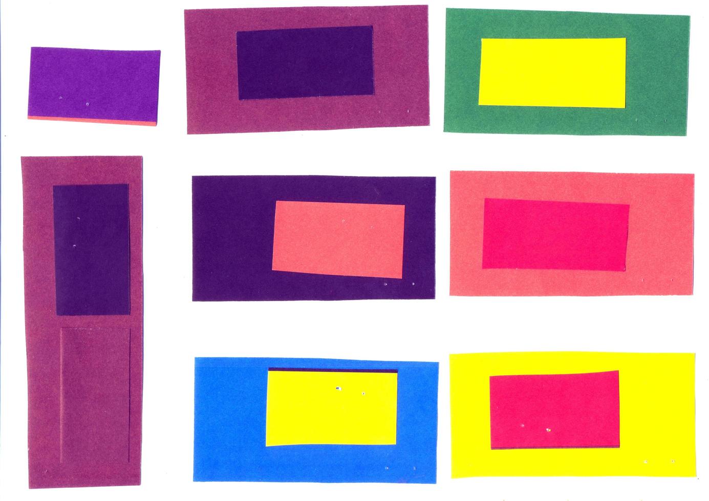 Paper application cut from colored with scissors photo