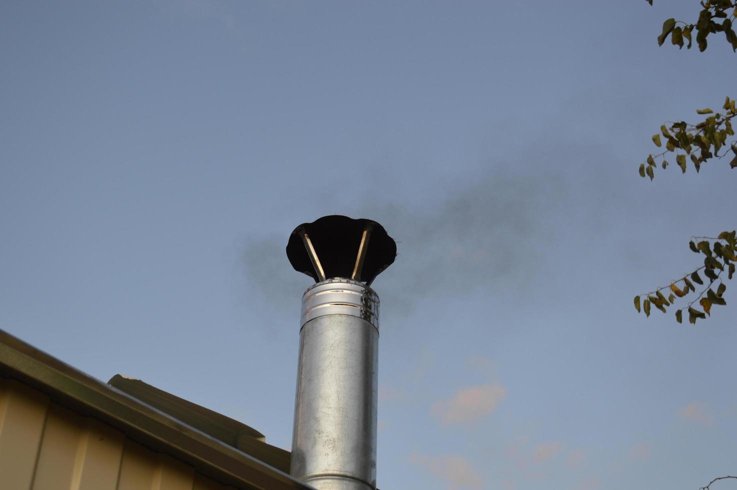 Chimney for a wood-fired solid fuel stove photo