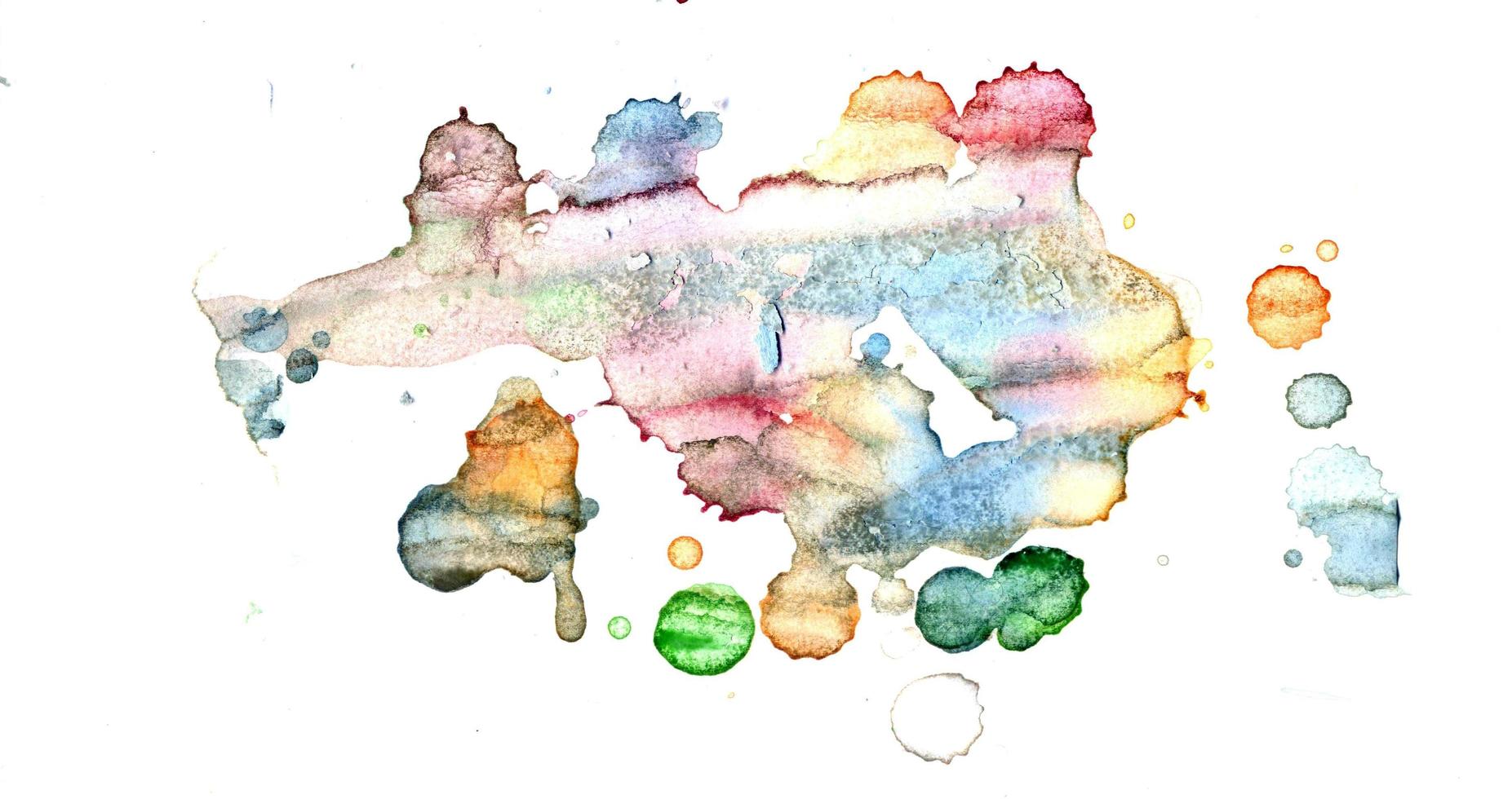 Watercolor illustrations drawn paints on white paper background photo