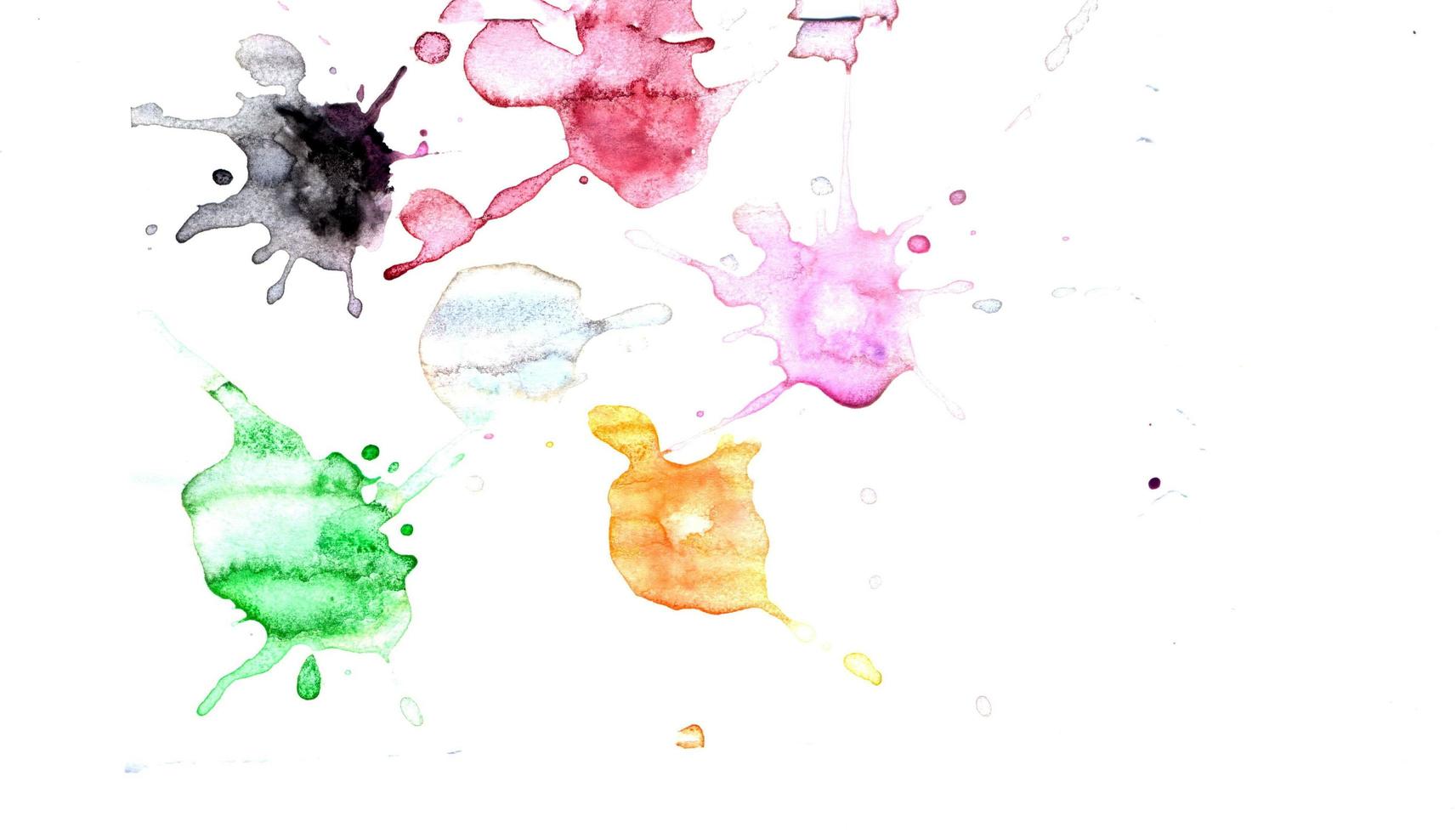 Watercolor illustrations drawn paints on white paper background photo