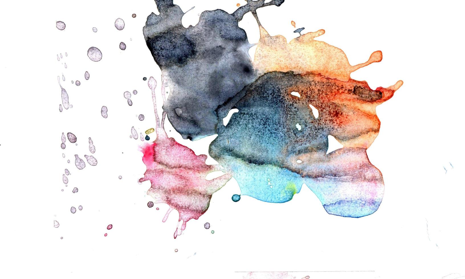 Watercolor illustrations drawn paints on white paper background photo