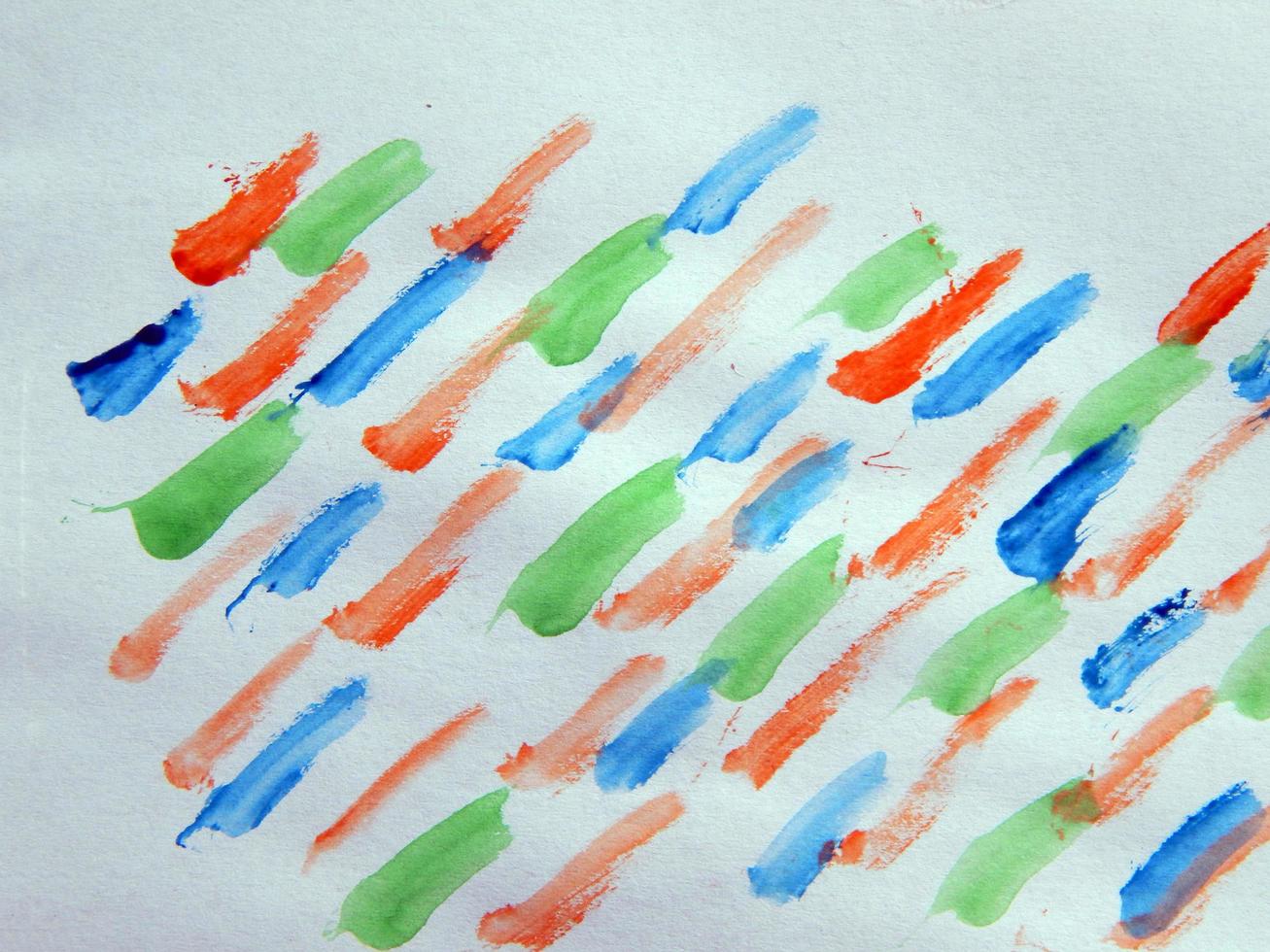 Watercolor illustrations drawn paints on white paper background photo