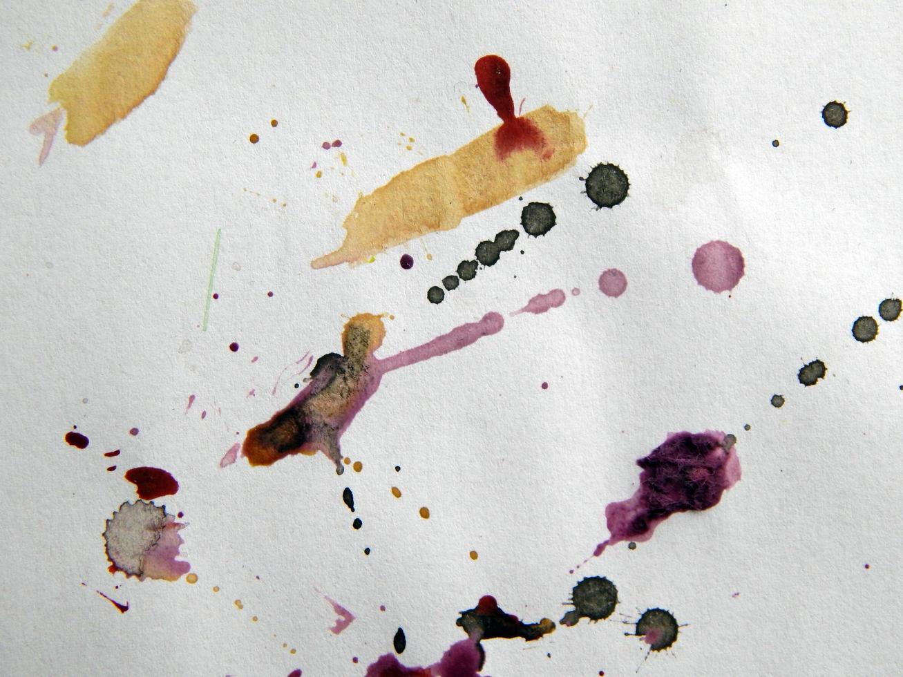 Watercolor illustrations drawn paints on white paper background photo