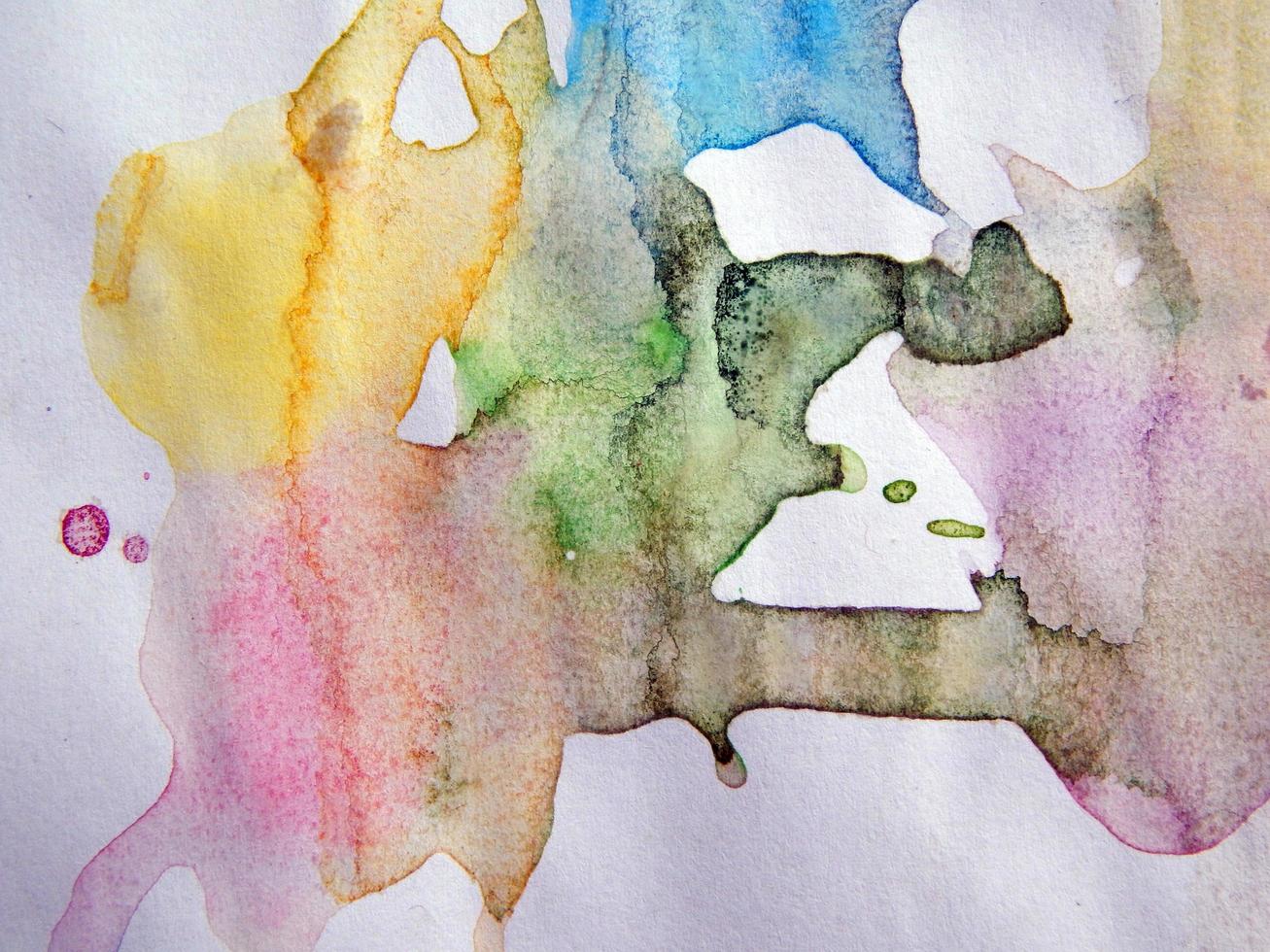 Watercolor illustrations drawn paints on white paper background photo