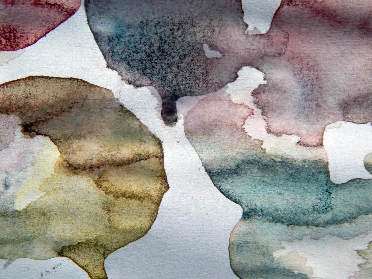 Watercolor illustrations drawn paints on white paper background photo