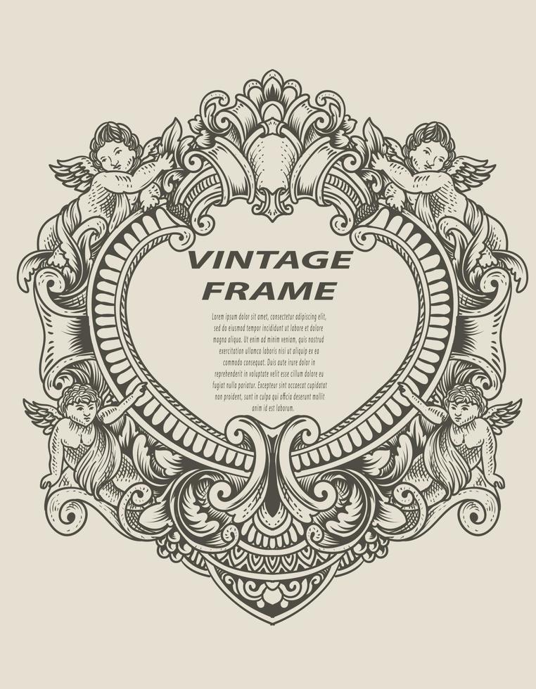 Illustration Antique Engraving Frame Monochrome Style Vector Art At Vecteezy Illustration Antique Engraving Frame Monochrome Style Vector Art At Vecteezy