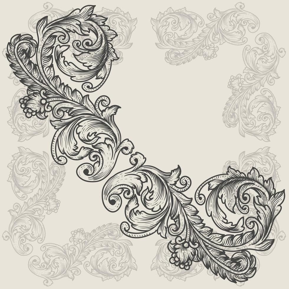 Beautiful vintage engraving ornament art vector