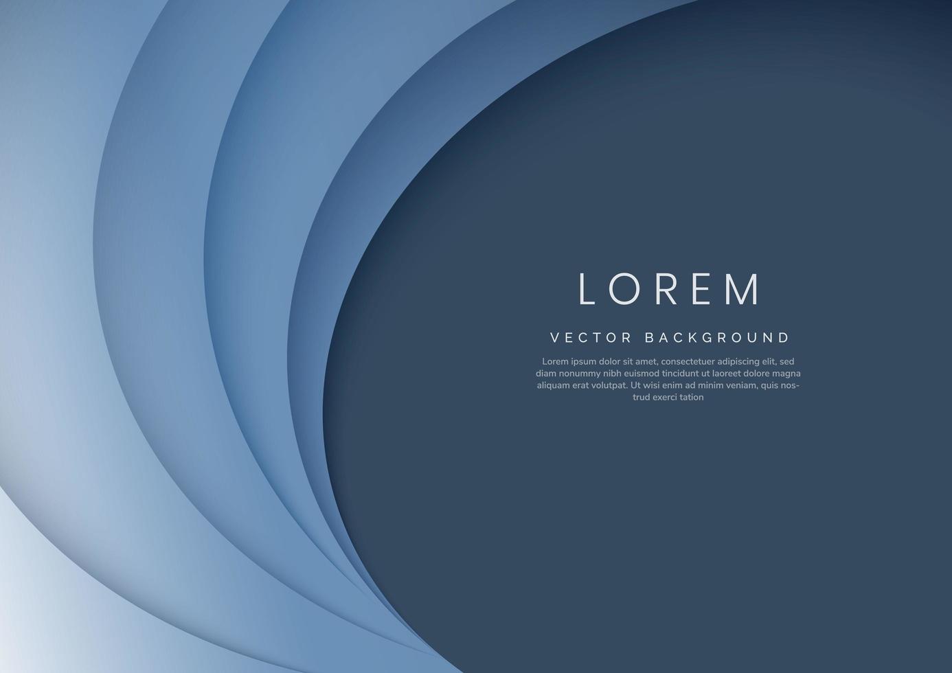 Abstract blue geometric curve overlay layer background. vector