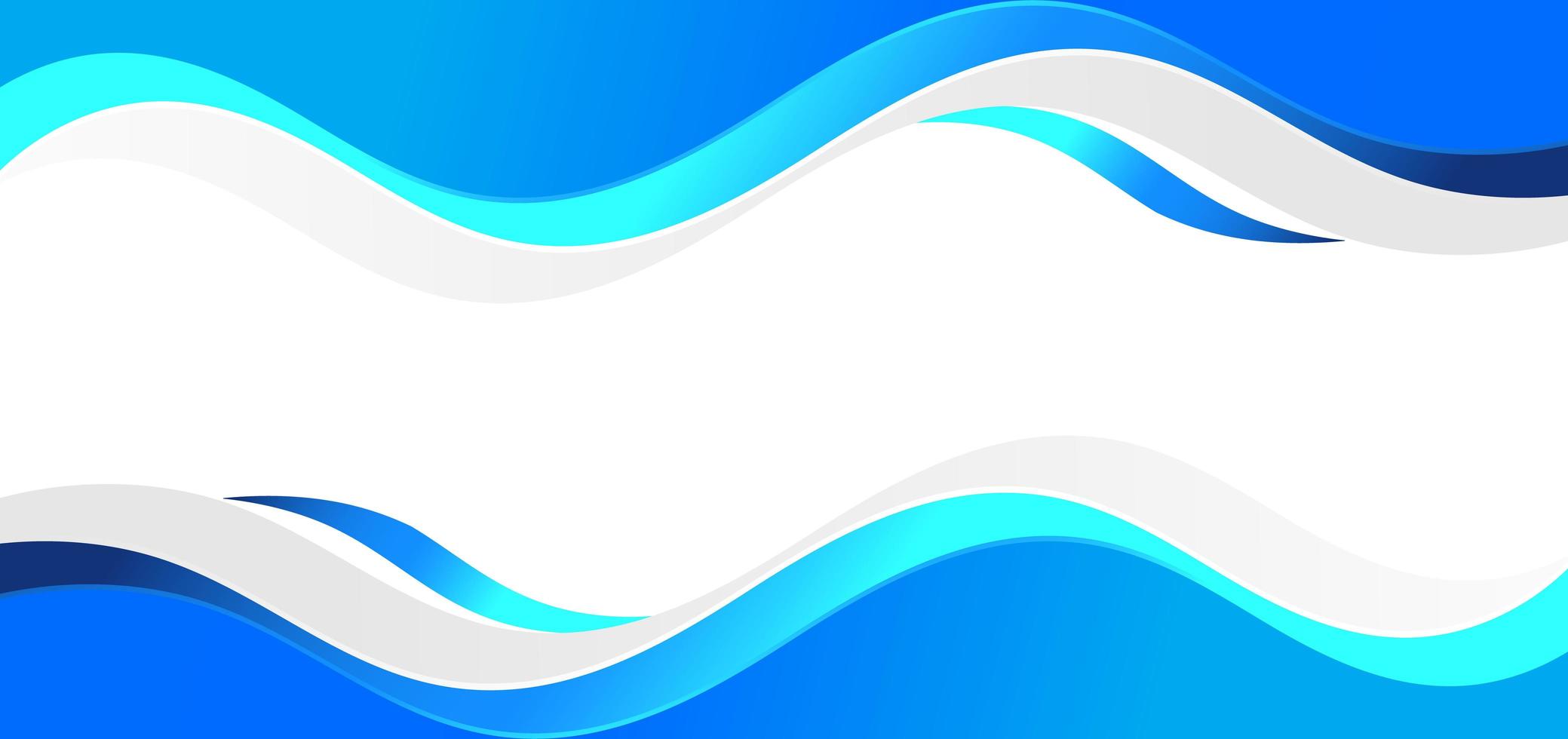 Abstract blue curved and wave on white background. vector