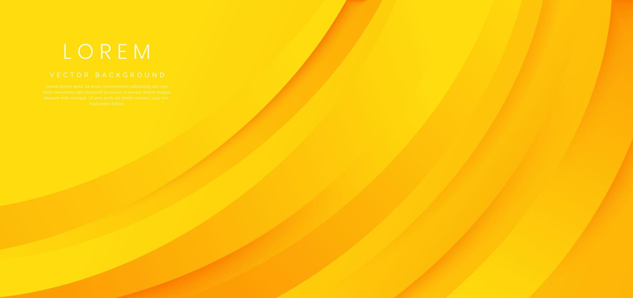 Abstract curved yellow modern background. vector