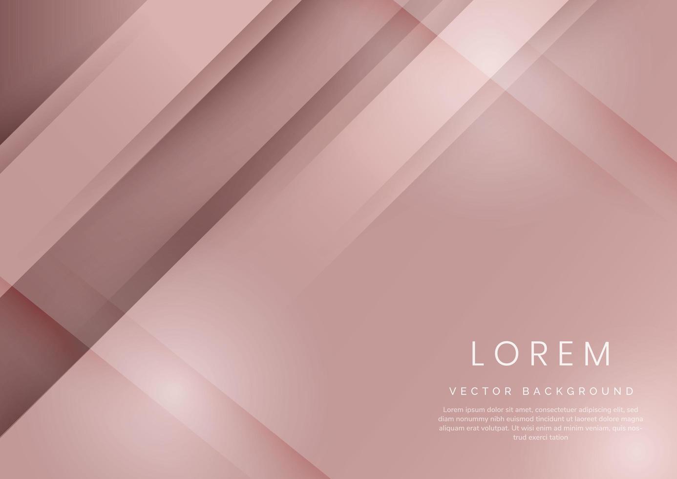 Abstract rose gold gradient geometric diagonal background. vector