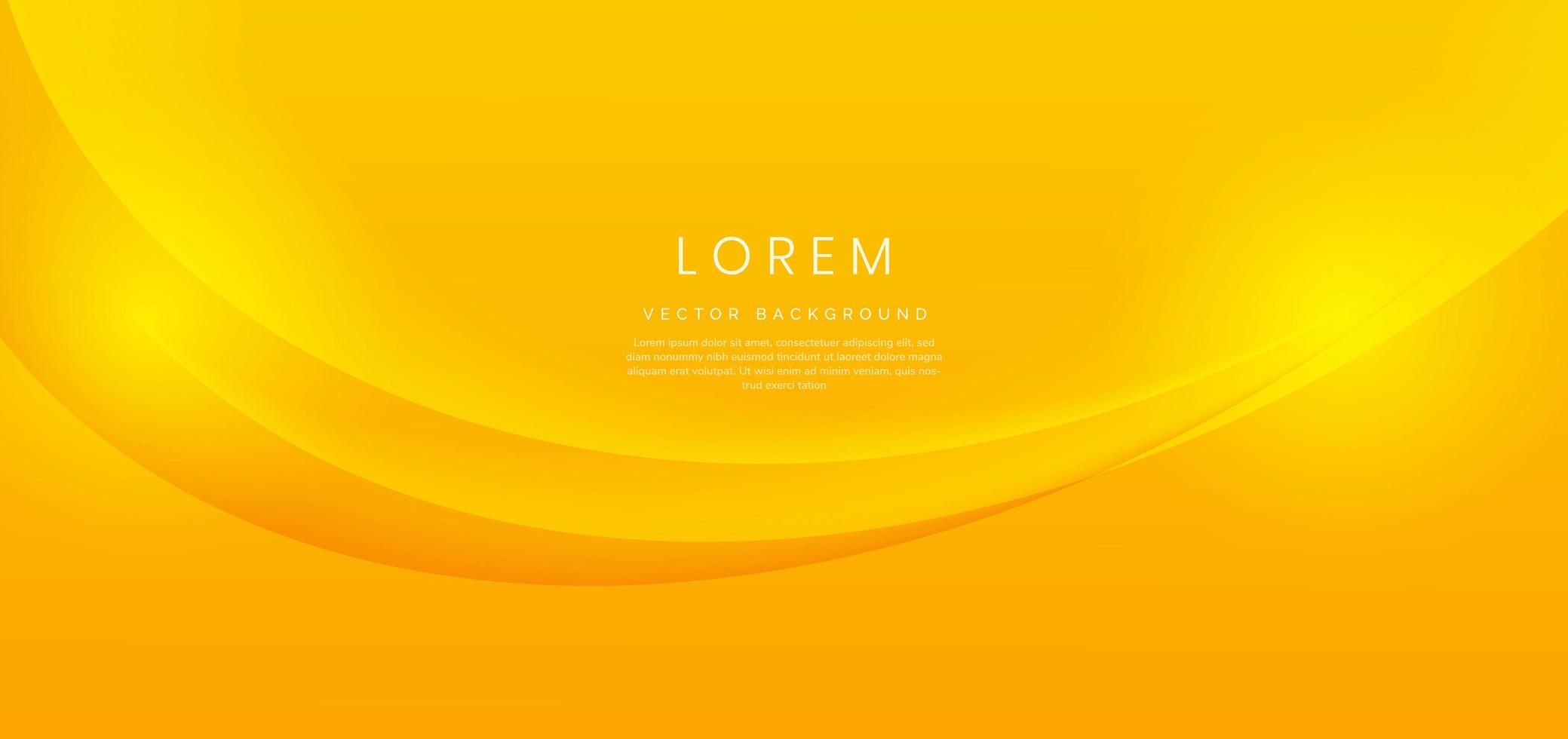 Abstract modern shiny yellow gradient curved background. vector