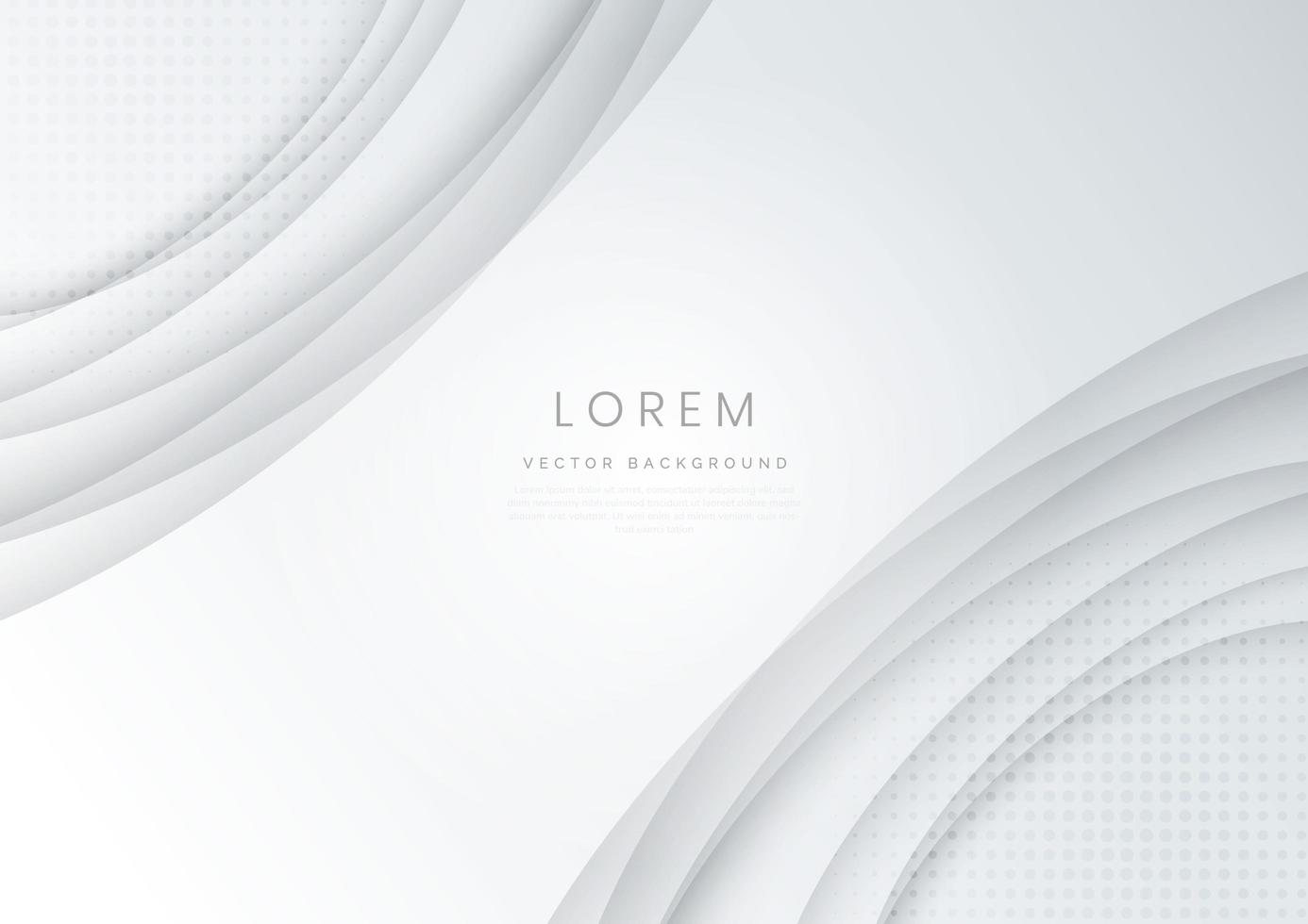 Abstract modern white and gray gradient circles layers lighting background with copy space for your text. vector