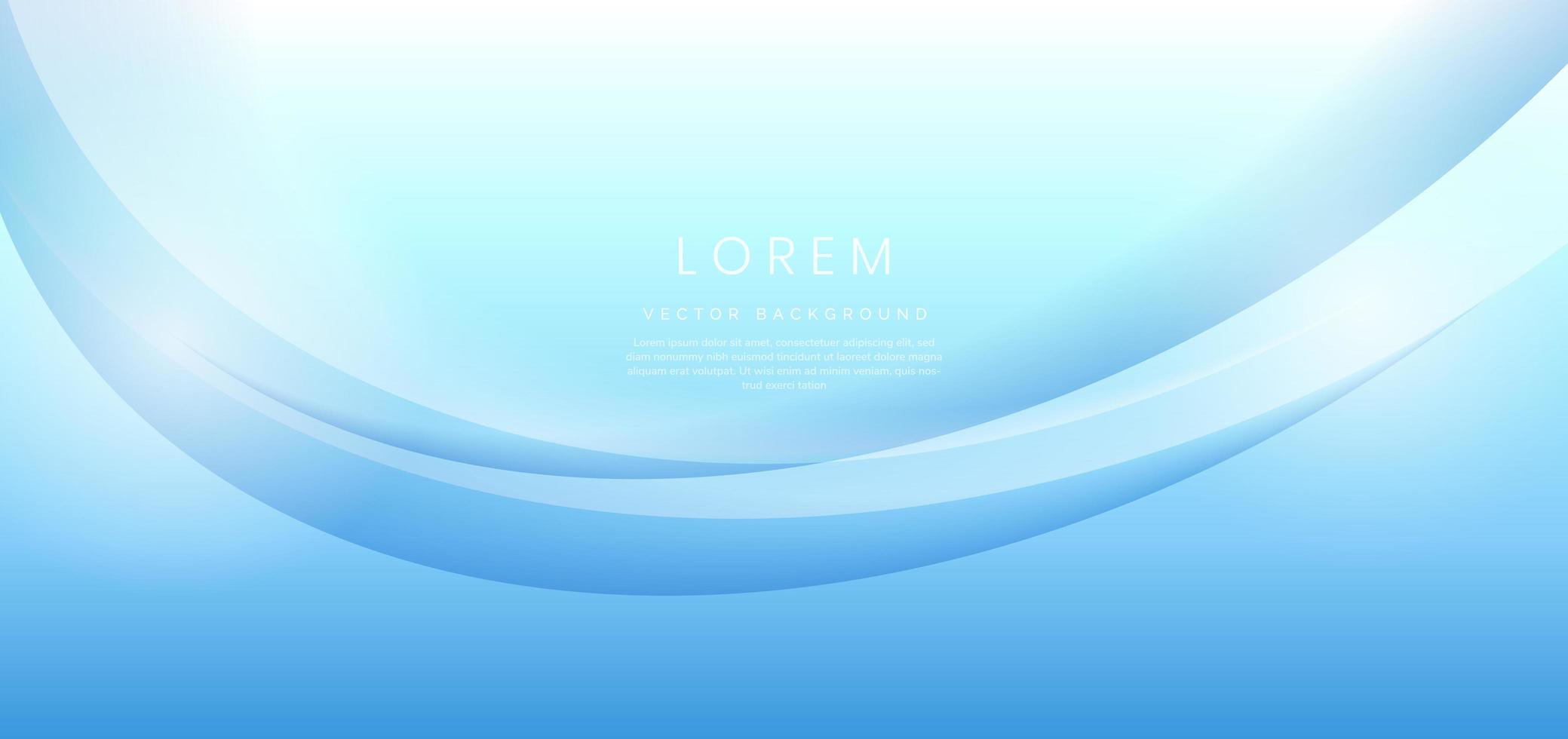 Abstract modern shiny soft blue gradient curved background. vector