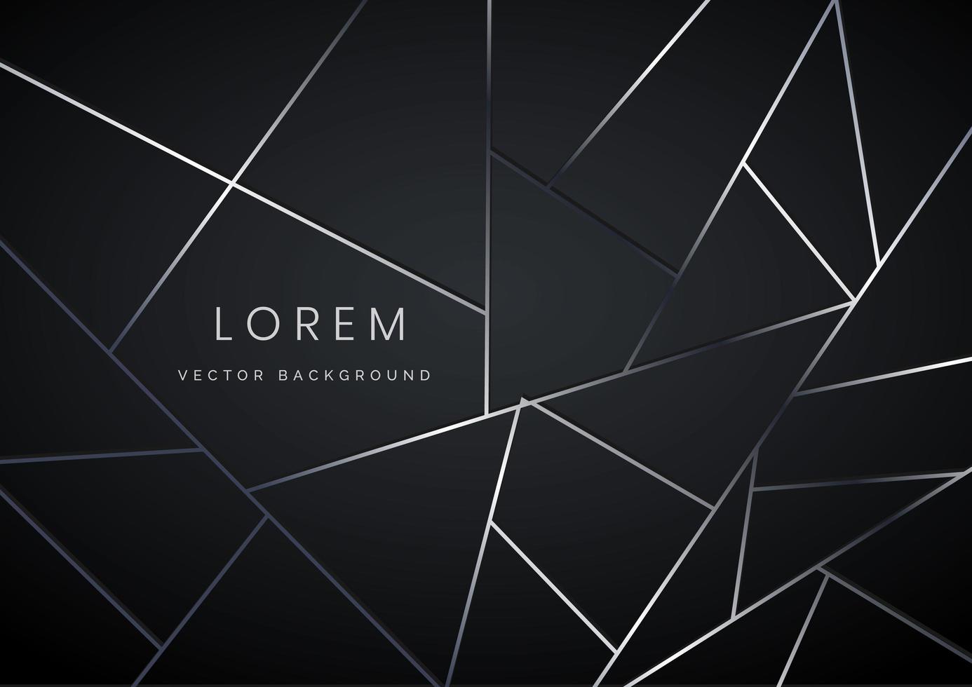 Luxury background silver polygonal shape on black backgroud. vector