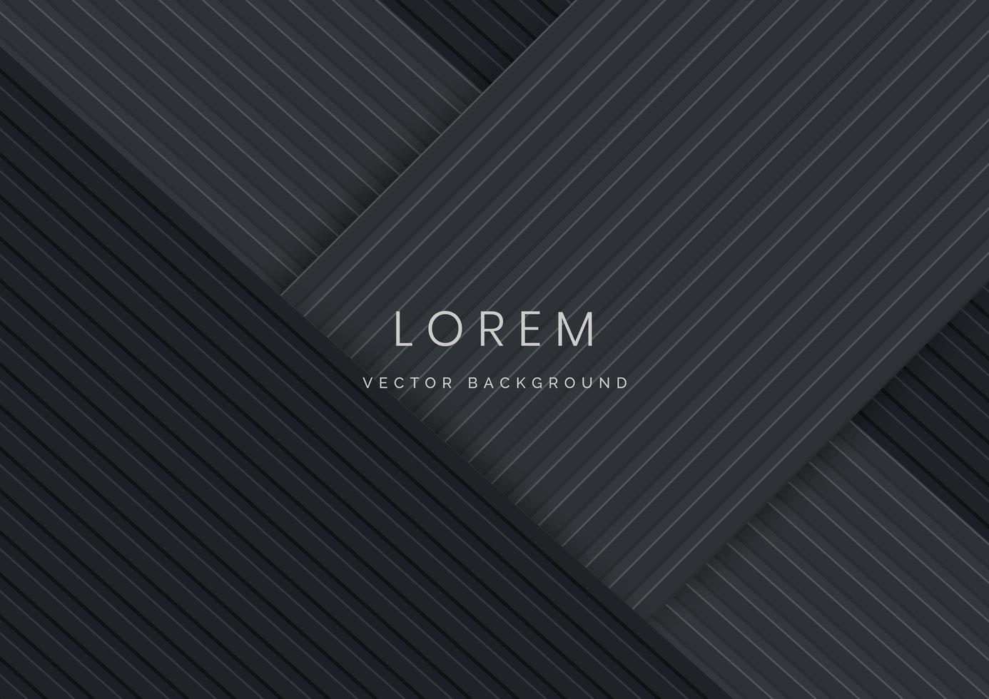 Fondo de telón de fondo geométrico moderno abstracto con capas de papel texturizado negro y gris. vector