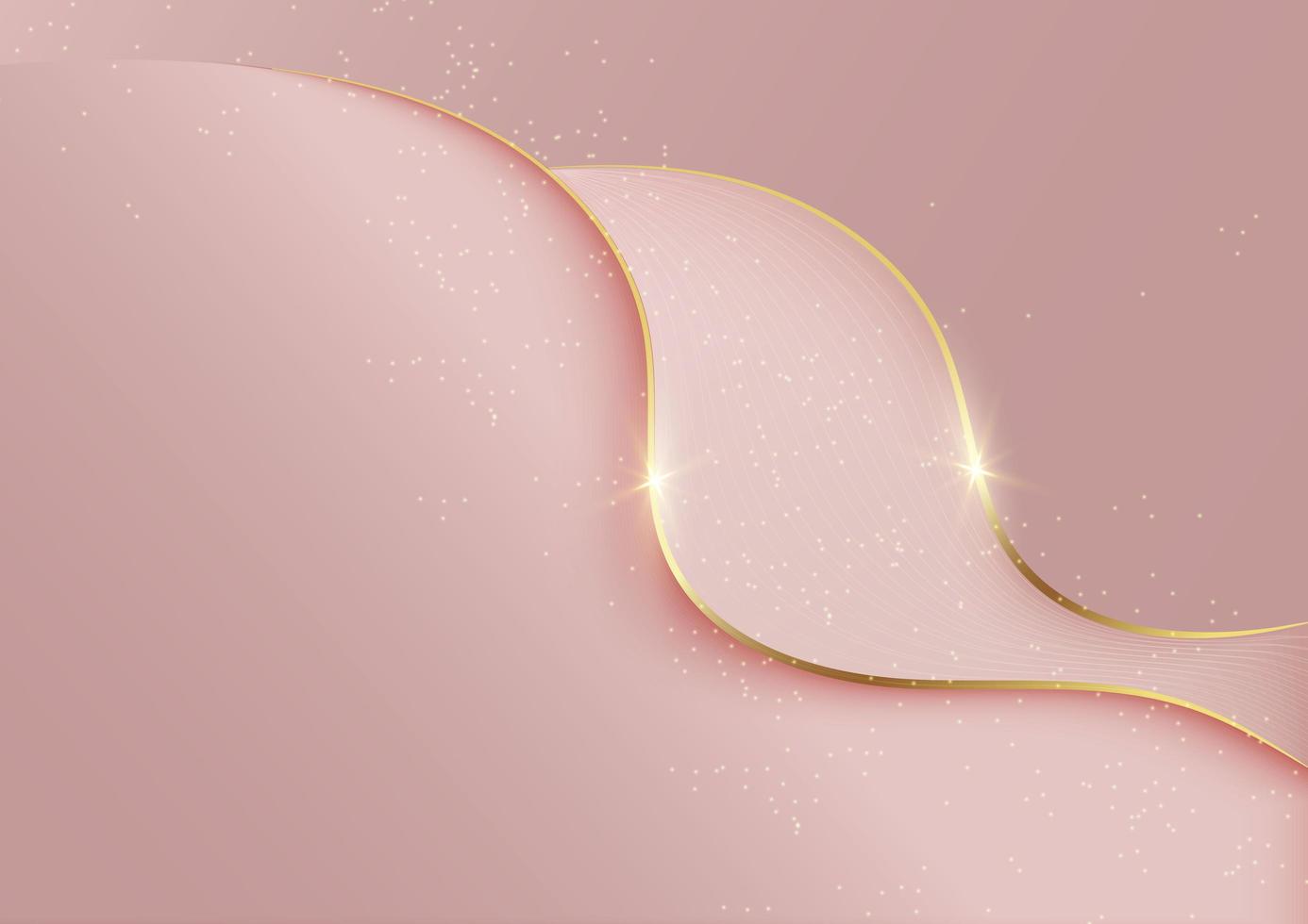 Fondo abstracto gradiente de oro rosa de lujo moderno con brillo de puntos. vector