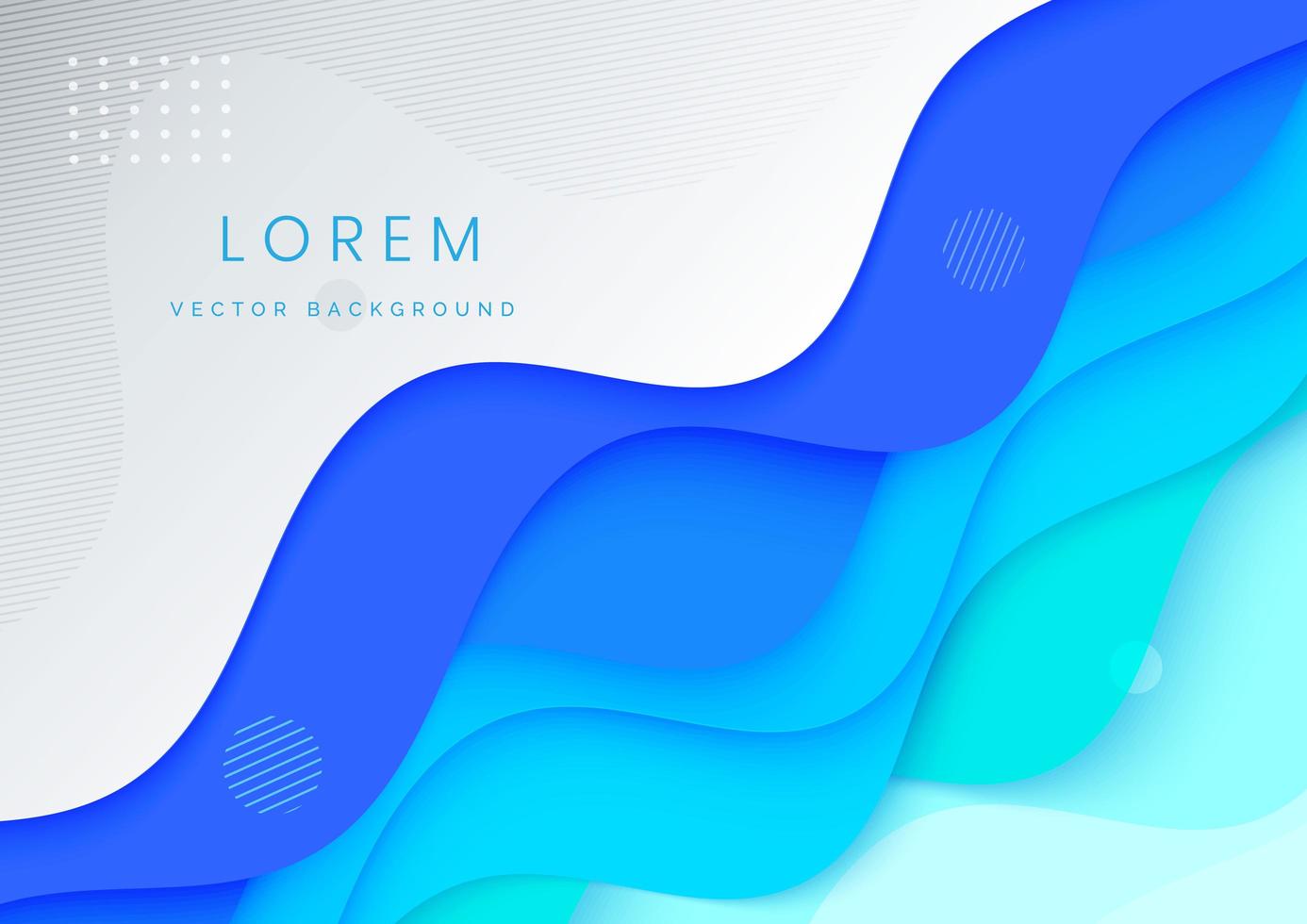 Abstract modern blue and grey gradient fluid shape background with copy space for text. vector