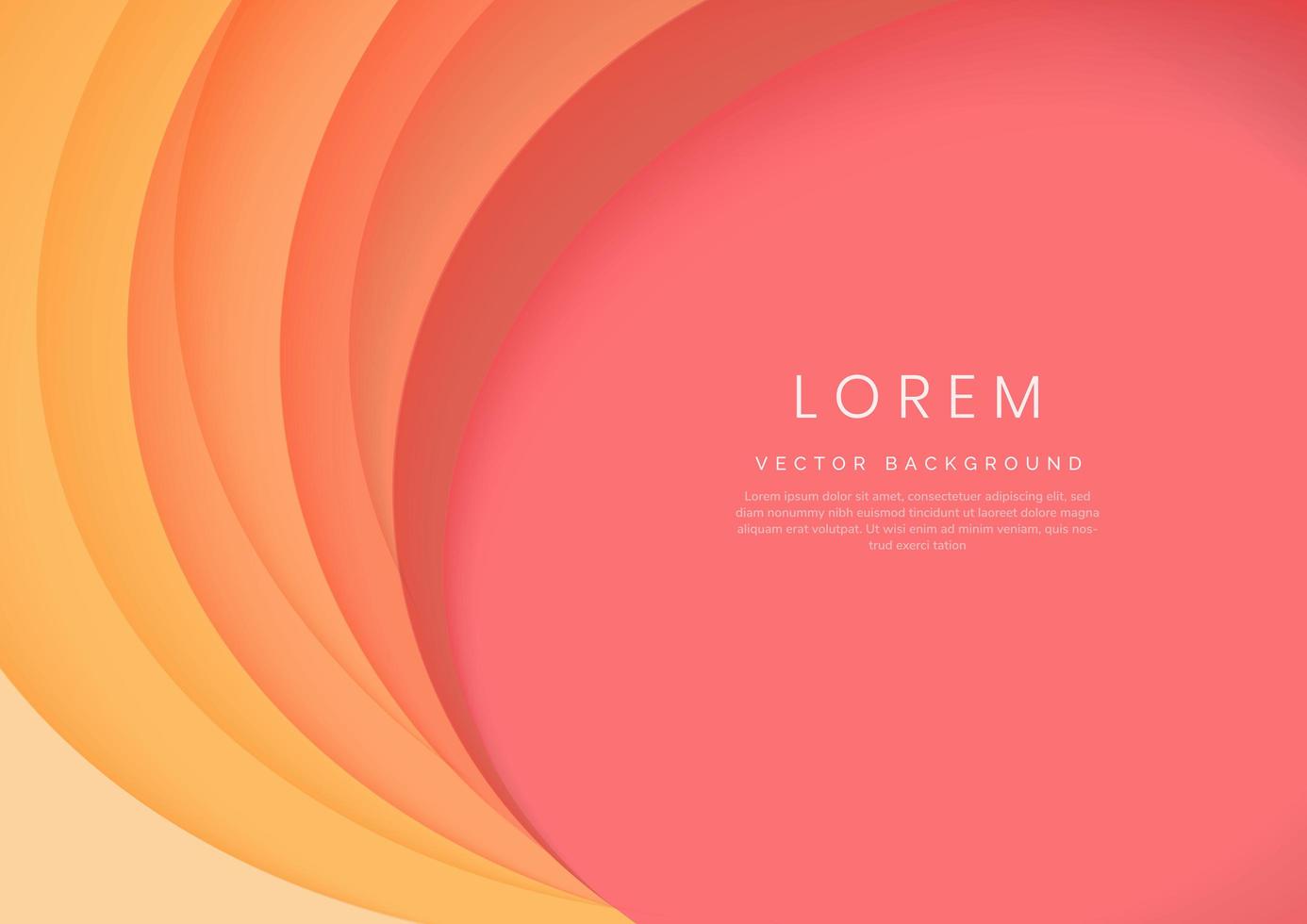 Abstract background pink and orange layer circles curve. vector