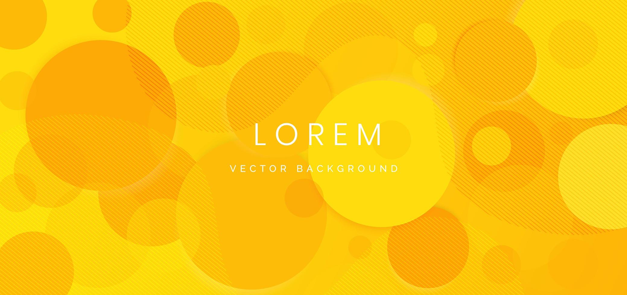 Abstract circles yellow and orange overlapping on yellow background. vector