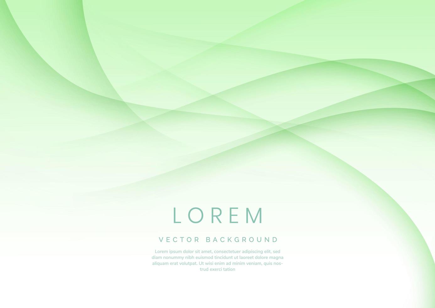 Fondo de plantilla de curva verde suave abstracto con espacio para texto. vector
