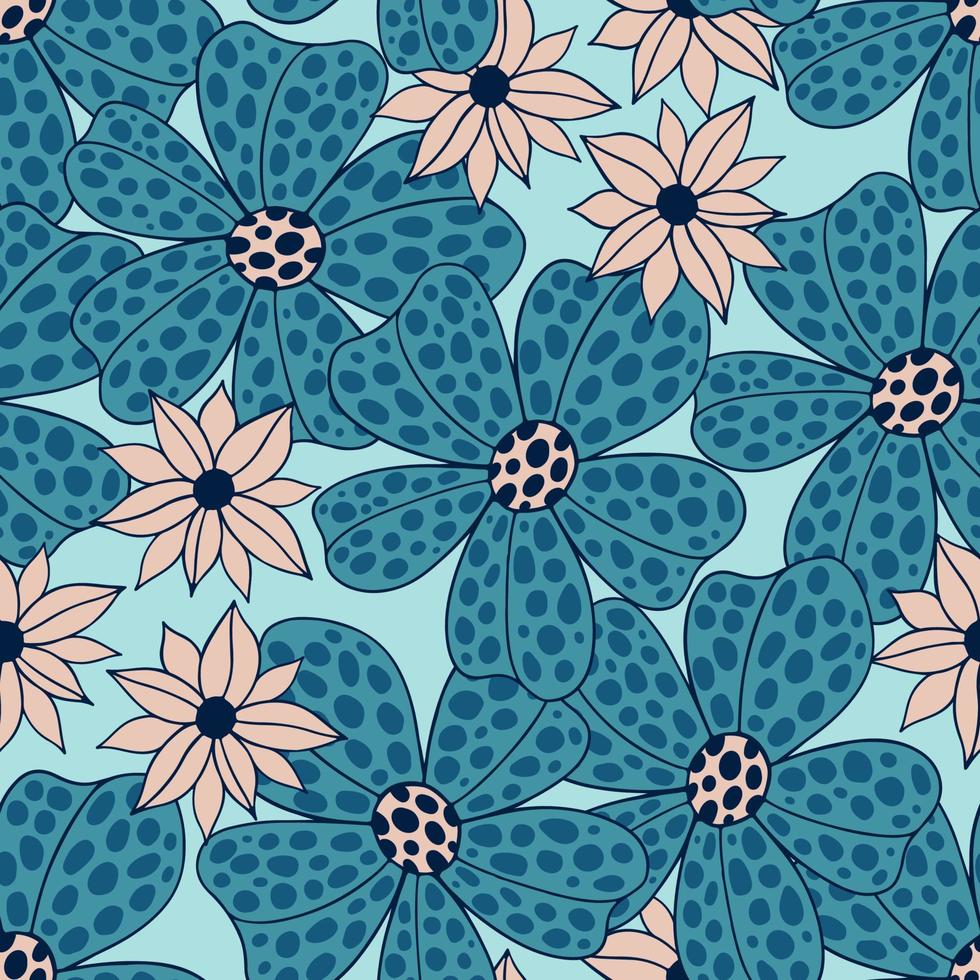 Seamless pattern big flower.Fashion print of textile.Vintage floral design vector