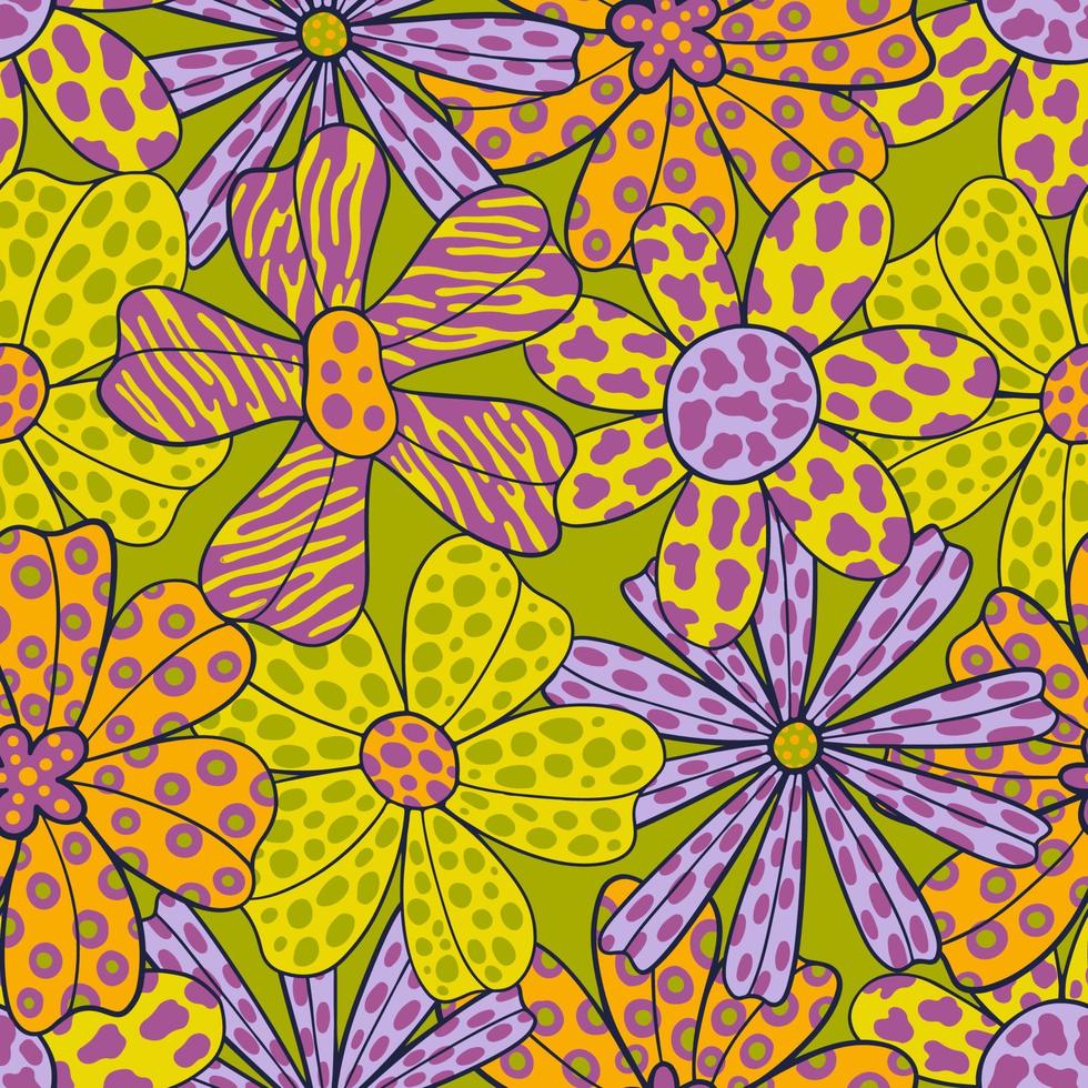 Seamless pattern big flowes.Fashion print of textile.Vintage floral design vector