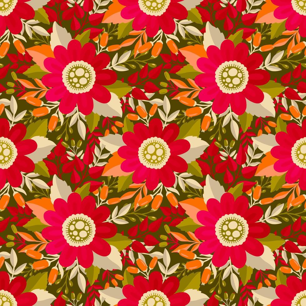 Seamless pattern flower.Elegant floral design.Botanical print. Fashion print. vector