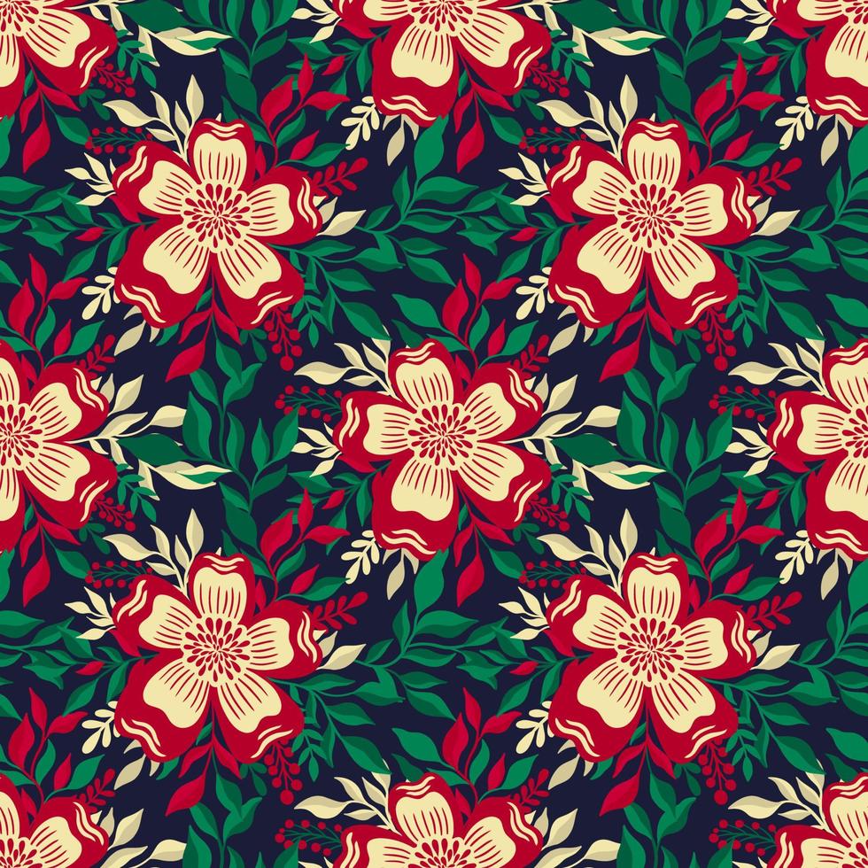 flor de patrones sin fisuras elegante diseño floral estampado botánico. impresión de moda. vector