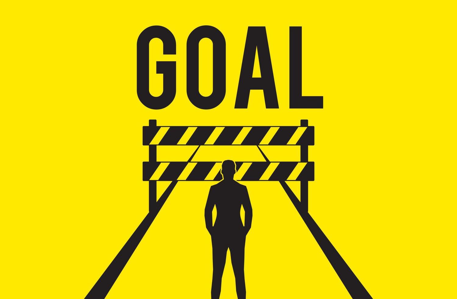 Goal business illustration with a man behind a handicap design vector