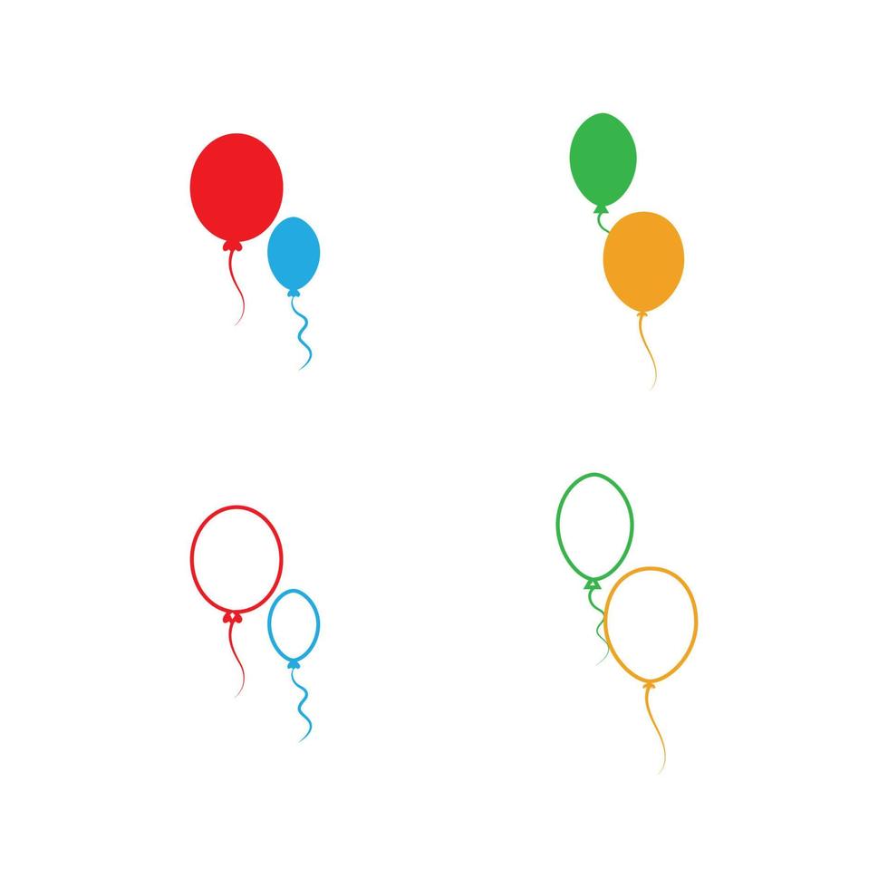 Diseño de globos, celebración de fiestas, cumpleaños, decoración y entretenimiento, ilustración vectorial vector