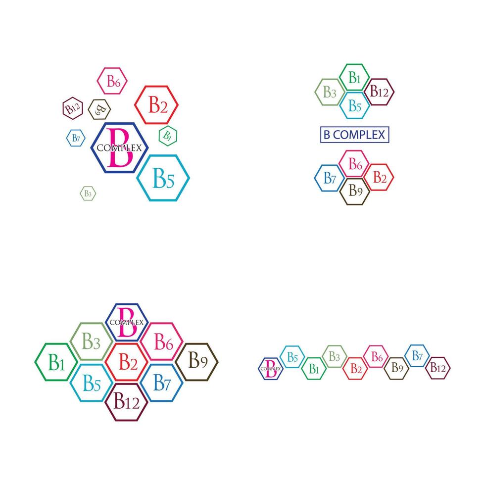 B complex vector icon illustration design template